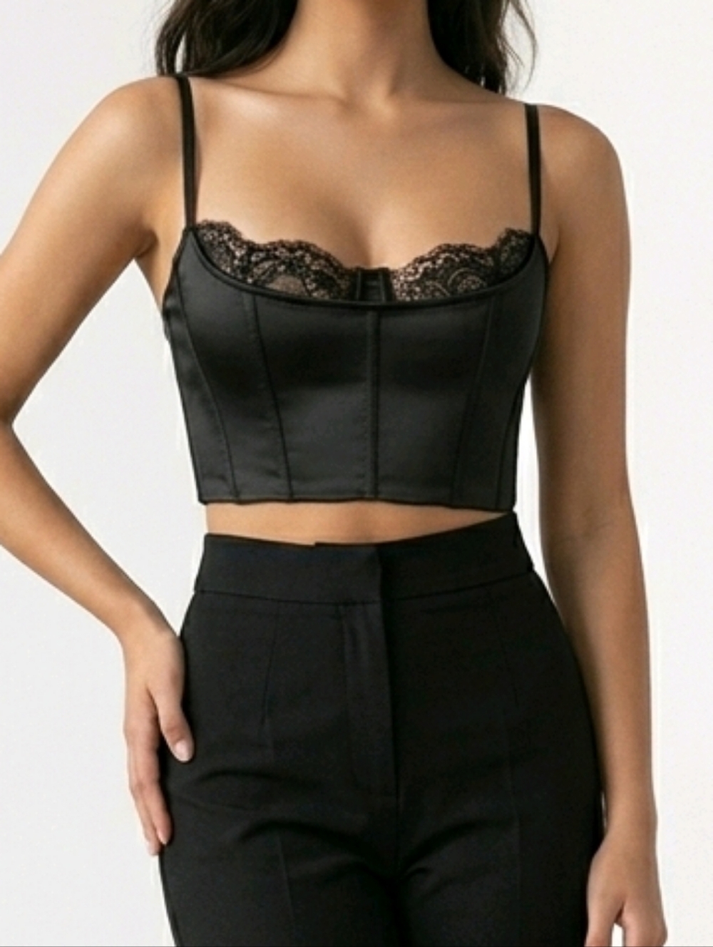 Meshki Lace Corset Crop Top